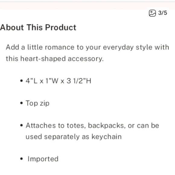 Victoria's Secret Metallic Heart Keychain🩶🤍🩶 - Picture 3 of 5